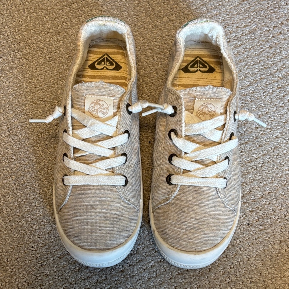 Roxy Light Brown and White Women's Sneakers